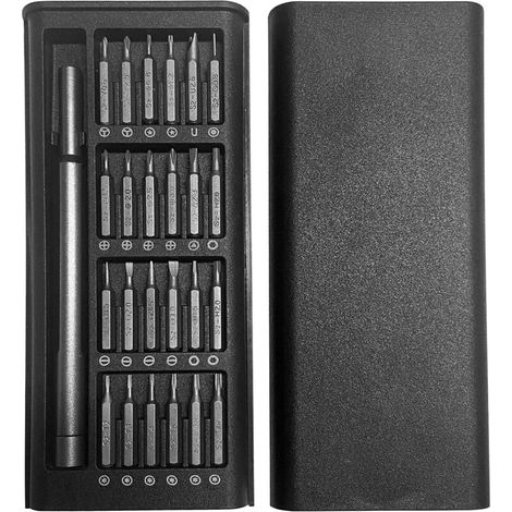 Kit de destornilladores magnéticos de precisión 24 en 1 con estuche, ideal para electrónica, computadoras y teléfonos - KZQ