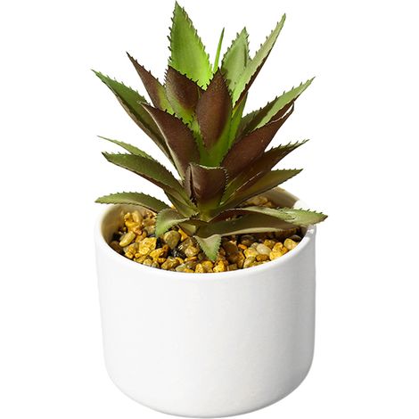 Plantes artificielles, grands pots de fleurs cylindriques en céramique, plantes succulentes artificielles en pot, fleurs et plantes vertes artificielles (1/5)