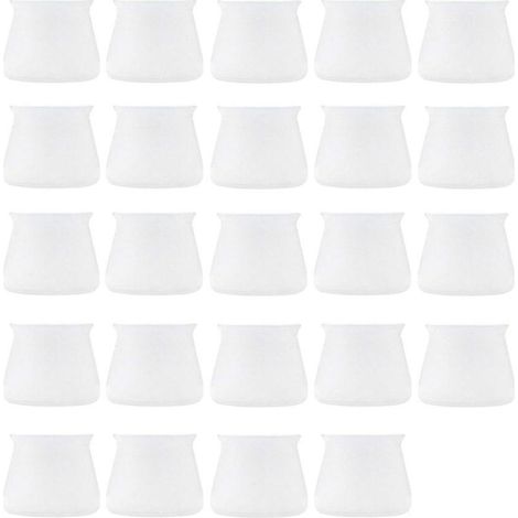Set mit 24 Silikon-Stuhlbeinkappen – Möbelbeinschoner – Tisch- und Hockerbeinschoner – Verhindert Kratzer und Geräusche – Rundes, transparentes Silikon