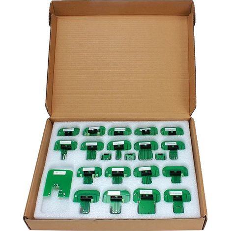 Supporto per programmazione ECU, in acciaio inox, con indicatore LED integrato, 22 adattatori (1/2)