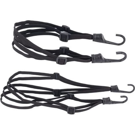 2-teiliges Motorrad-/Fahrradgepäck-Zubehörset, elastische Gepäckgurte mit Haken - Gepäcklösung für Motorrad, Fahrrad, Helm, Gepäck, Trolley, Lastenanhänger (60-110 cm) (1/5)