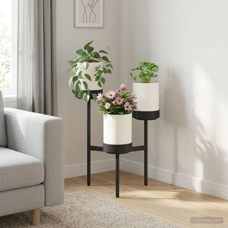 vidaXL Supporto per Fiori Bianco 54 x 49 x 81 cm (1/5)