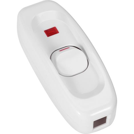 Ein-/Ausschalter mit LED-Anzeige für Schreibtischlampe, weißes Kabel, 250 V, 10 A (1/5)