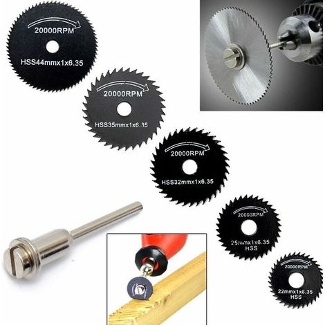 Disques abrasivi per tronchesina, compatibili Dremel, taglio legno e metallo, 6 pezzi, nero (1/3)