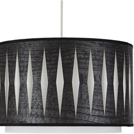 Colgante alexandra 1xe27 cromo/madera negra regx30x30 cm (1/2)
