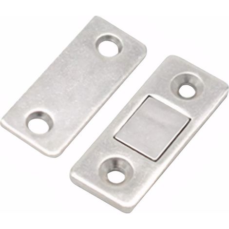 Cierre Magnetico Para Puerta - 15 Lb Fuerza Magnetica - Autoadhesivo O Con Tornillos - Para Armarios Cajones Y Tapas - 8 Unidades (1/5)