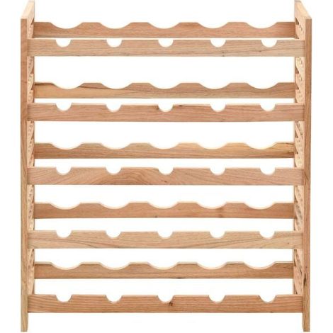 Étagère à Vin en Bois de Noyer, Rangement pour 25 Bouteilles, Support Mural ou sur Comptoir, Dimensions 63 x 25 x 73 cm, Design Élégant et Stable pour Cave à Vin, Salon ou Cuisine (1/5)