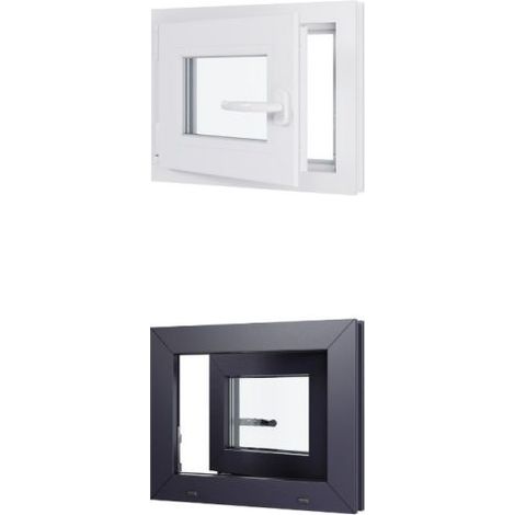 Finestra in PVC - Triplo vetro - Bicolore - Bianco e grigio - 500 mmx400 mm cm (1/5)