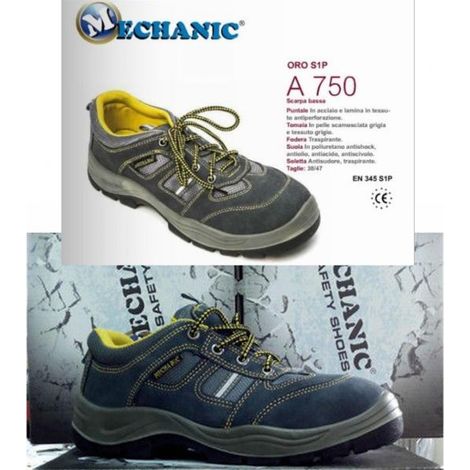 SCARPE ANTINFORTUNISTICA SICUREZZA MECHANIC A750 ORO SCARPA LAVORO S1P 40 (1/2)