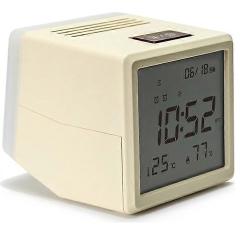 Réveil à bascule, mini-horloge de bureau multifonctionnelle avec veilleuse, horloge météo, décoration intérieure B (1/5)
