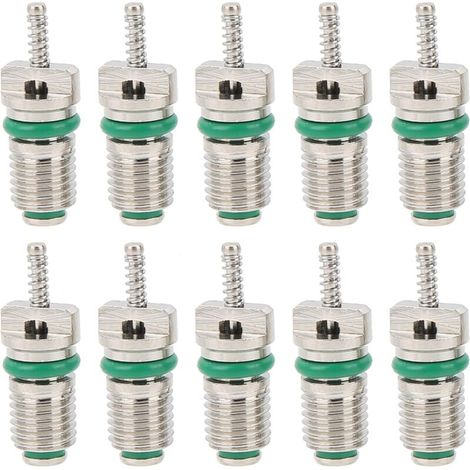 10Pcs Air Conditioning Valve Core, R134a Automotive Air Conditioning Part Valve Core Air Conditioning Valve Core Kit for Most Cars (1/4)