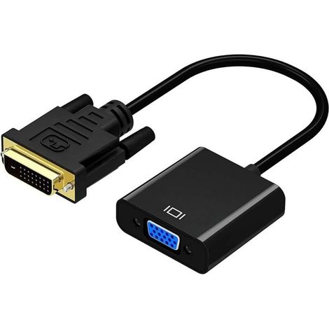 Adaptateur DVI vers VGA, GANA 1080p Actif DVI-D vers VGA Convertisseur 24 + 1 mâle vers Femelle câble Supporte 1080P/3D 60Hz pour PC/Moniteur/HDTV et Projecteur Etc (1/5)