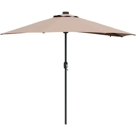 Ombrellone da giardino pieghevole moderno 294 x 150 x 223 cm protezione solare in poliestere color tortora 020058661
