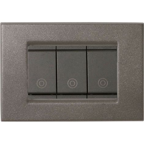 Placca compatibile vimar idea colore grigio ardesia 3 posti metallo 2022