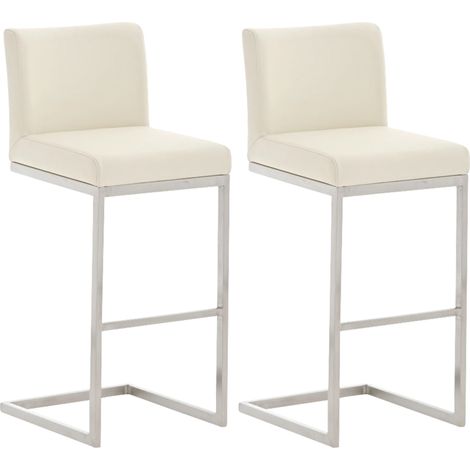 2er Set Barhocker Paros Kunstlederbezug creme (1/5)