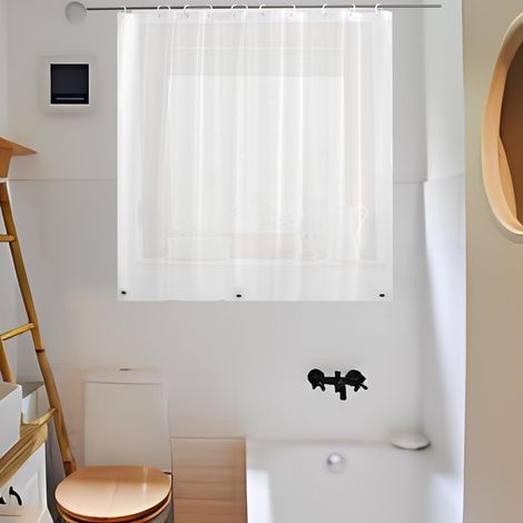Rideau de Douche imperméable pour fenêtre intérieure de Douche, Rideau de fenêtre de Salle de Bain en Plastique imperméable et résistant en PEVA avec Crochets, givré Soyeux, 101,6 x 91,4 cm (1/5)