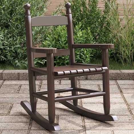Chaise à bascule enfant en bois de peuplier massif marron 36 x 46,5 x 57 cm - PANGIVO (1/5)