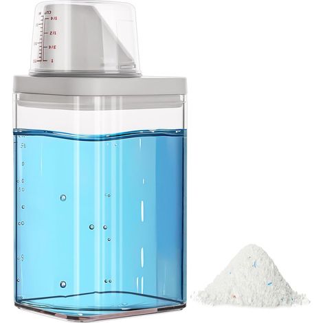Boite De Rangement - Contenant Transparent 1100 Ml - Etanche Avec Anneau D Etanchéité - Pour Lessive Savon Liquide Epices Céréales - 1 Pièce (1/5)
