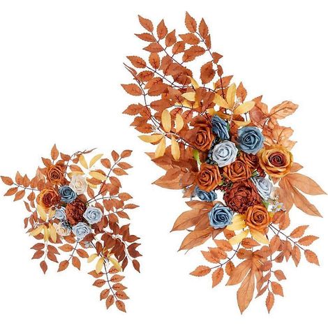 Décoration florale artificielle pour arche de mariage, guirlande fleurie élégante pour fond de cérémonie, arrangement floral luxueux. (1/4)