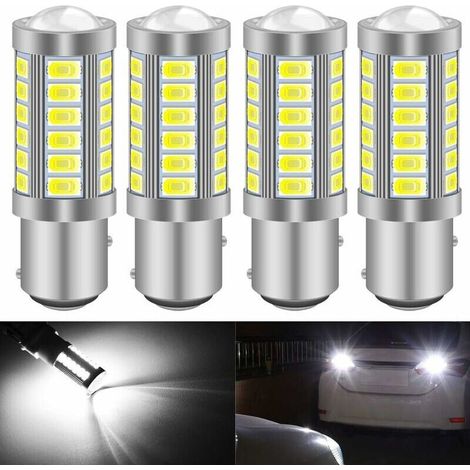 White Canbus LED Bulbs 1157 BAY15D P21/5W 5630 33SMD 900LM Super Reverse Light Parking Light Brake Light Rear Fog Light Position Light Tail Light 12-30V 3.6W (4pcs) (1/4)