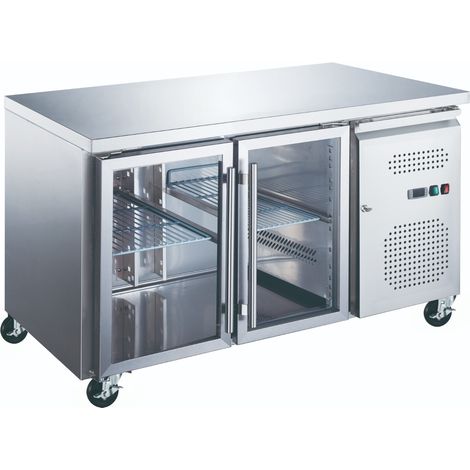 Table réfrigérée - 136 cm - 2 portes vitrées - Maxima