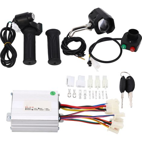Kit de conversion vélo électrique 36V 350W avec dissipateur thermique, phare et interrupteur, contrôleur moteur pour cyclisme (1/5)