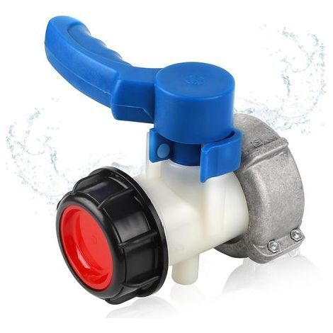 Robinet Cuve 1000L Adaptateur Cuve 1000L DN40 (62mm) Raccord Cuve IBC Robinet de Vidange Adaptateu de Réservoir IBC Connecteur Cuve IBC Papillon (1/5)