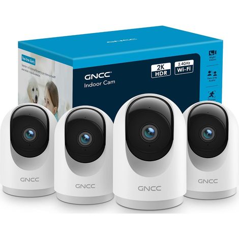 Caméra Surveillance WiFi Intérieure 2K 3MP pour Bébé/Animaux(Lot de 4) (1/5)