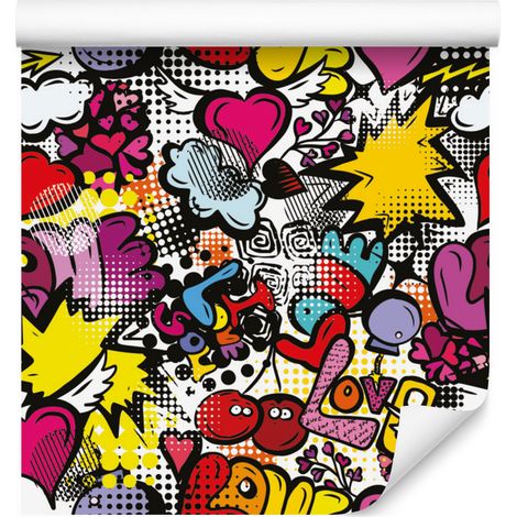 Carta da parati graffiti per soggiorno e camera da letto 50x1000 cm (1/5)
