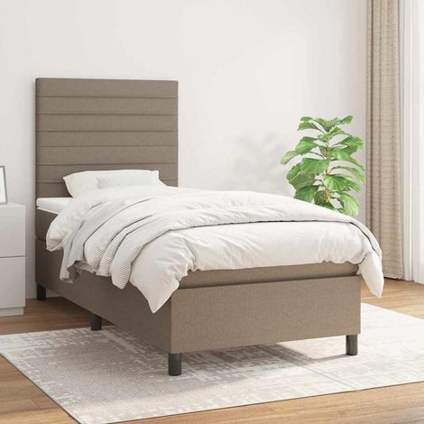 Boxspringbett mit Matratze Taupe 90x190 cm Stoff (1/5)