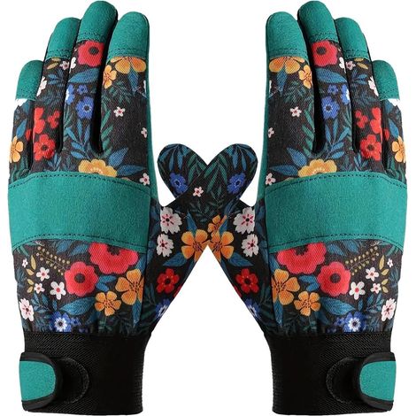 Gloves, Gardening Gloves, Work Mitten, Wear-Resistant Microfiber Build, Puncture-Proof Grip Mittens, Ideal for Outdoor Planting and Yard Labor, 9x4 Inches, Green Color, 1 Pair (1/5)