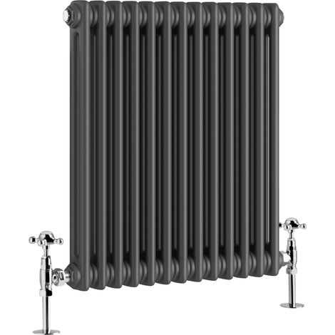 WarmeHaus Traditional Radiator Anthracite Double Panel 600x605mm