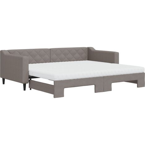 Maison Exclusive - Tagesbett Ausziehbar mit Matratzen Taupe 90x20