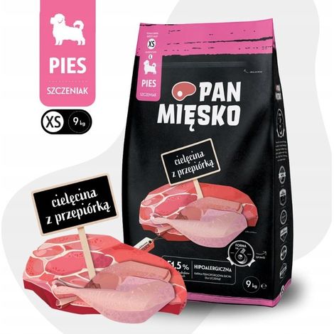 Alimento seco Mr. Meat de ternera con codorniz para razas pequeñas, cachorro XS, 9 kg