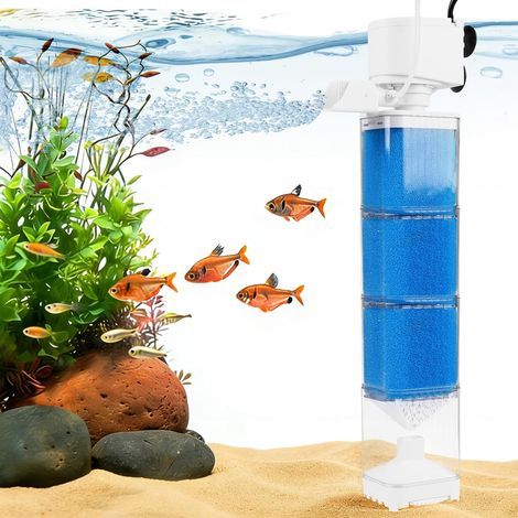 Filtre d'aquarium silencieux pour réservoir de poisson de 150 à 300 l, 1200 l/h 15 W, système de filtration automatique d'aquarium, alimentation en oxygène, filtre intérieur d'aquarium, débit (1/5)