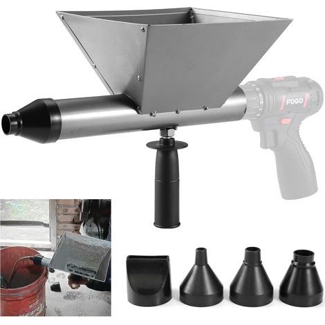 Pistolet extrudeur, Pistolet à coulis électrique portable avec 4 buses pour murs, briques, sols (sans perceuse électrique) (1/5)