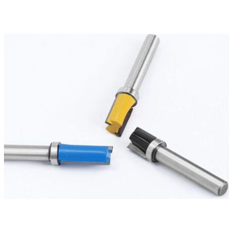 VURAHOME - 3-teiliges Set 8-mm-Schaft-Bündigfräser mit Bodenlager, XU- und Kopierfräser für die Holzbearbeitung - Schneidblatt 13 mm, 20 mm, 25 mm - (1/5)