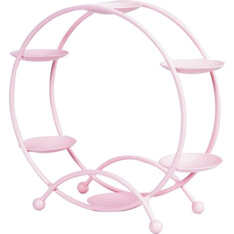 Dekorativer Spielzeughalter in Form eines Riesenrads mit abgerundeten Kanten und Wandbefestigung, ideal zur sicheren Aufbewahrung von Spielzeug – Rosa (1/5)