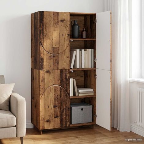 vidaXL Buffet haut Bois ancien 79 x 41 x 151 cm Bois d'ingénierie (1/5)
