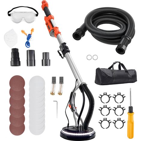 Mophorn Trockenbauschleifer,1010W Wand- und Deckenschleifer mit 255mm Schleifteller,Langhalsschleifer mit variabler Drehzahl von 1000–2200 U/min,LED-Beleuchtung, ausziehbarem Griff, 15 Schleifscheiben