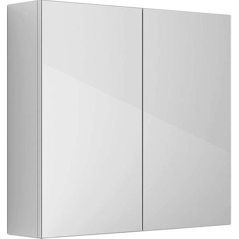 Aquariss Wall Hung 2 Door Mirror Cabinet White (1/4)