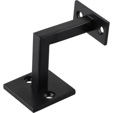 Lot de 4 supports de main courante noirs en acier inoxydable 304 pour rampes de gym, rampes, halls 5,1 x 5,1 cm (1/5)