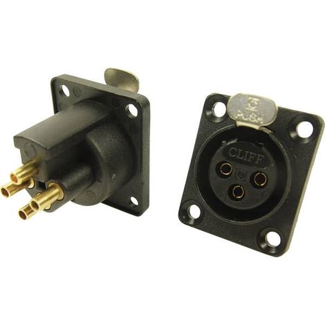 Cliff CP30080 Connettore XLR Presa a pannello contatti dritti Numero Poli (num): 3 Nero 1 pz.