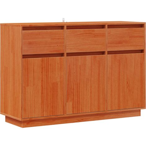 Sideboard Wax Brown 111 x 36 x 75 cm Solid Pine Wood vidaXL