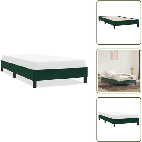 Cadre de lit sans matelas vert foncé 80x220 cm velours - Cadre De Lit - Cadres De Lit - Lit - Meuble De Chambre À Coucher (1/5)