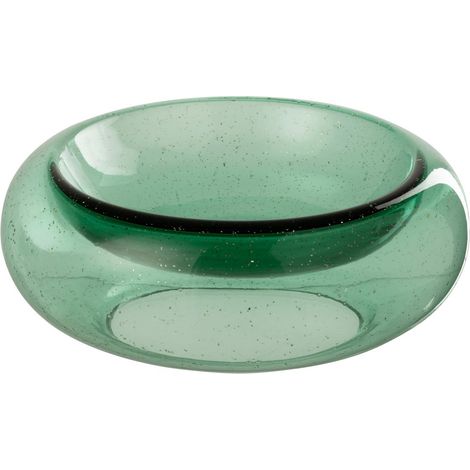 Coupelle Déco en Verre "Carol" 33cm Vert Émeraude (1/2)