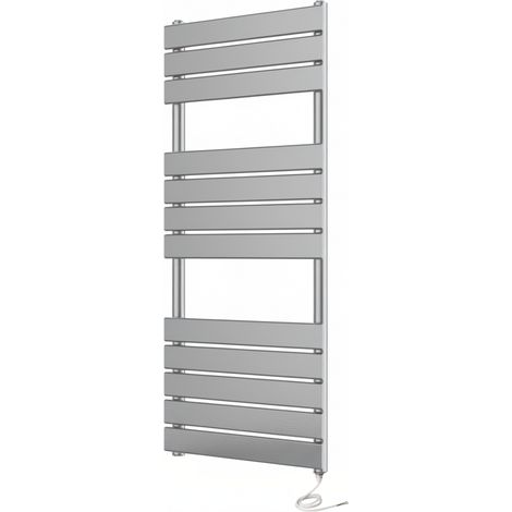 Electric Richmond Heated Towel Rail Chrome Flat Panel 500mm W x 1200mm H Bathroom Towel Radiator