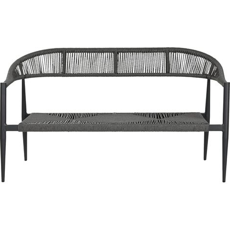Sofa Aluminio Ratan 131X55X76 2 Plazas Negro (1/5)