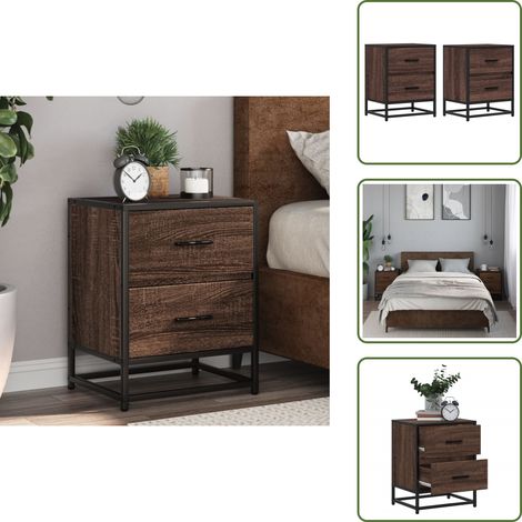 Tables de chevet 2 pcs chêne marron 40x31x50 cm bois ingénierie - Table De Chevet - Tables De Chevet - Armoire De Chevet - Meuble De Chambre À Coucher (1/5)