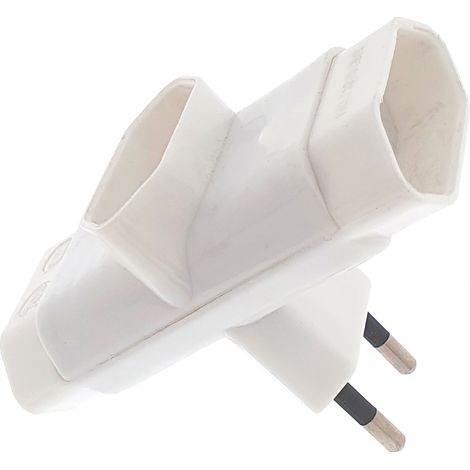 Adaptador 3 Tomas 10A blanca